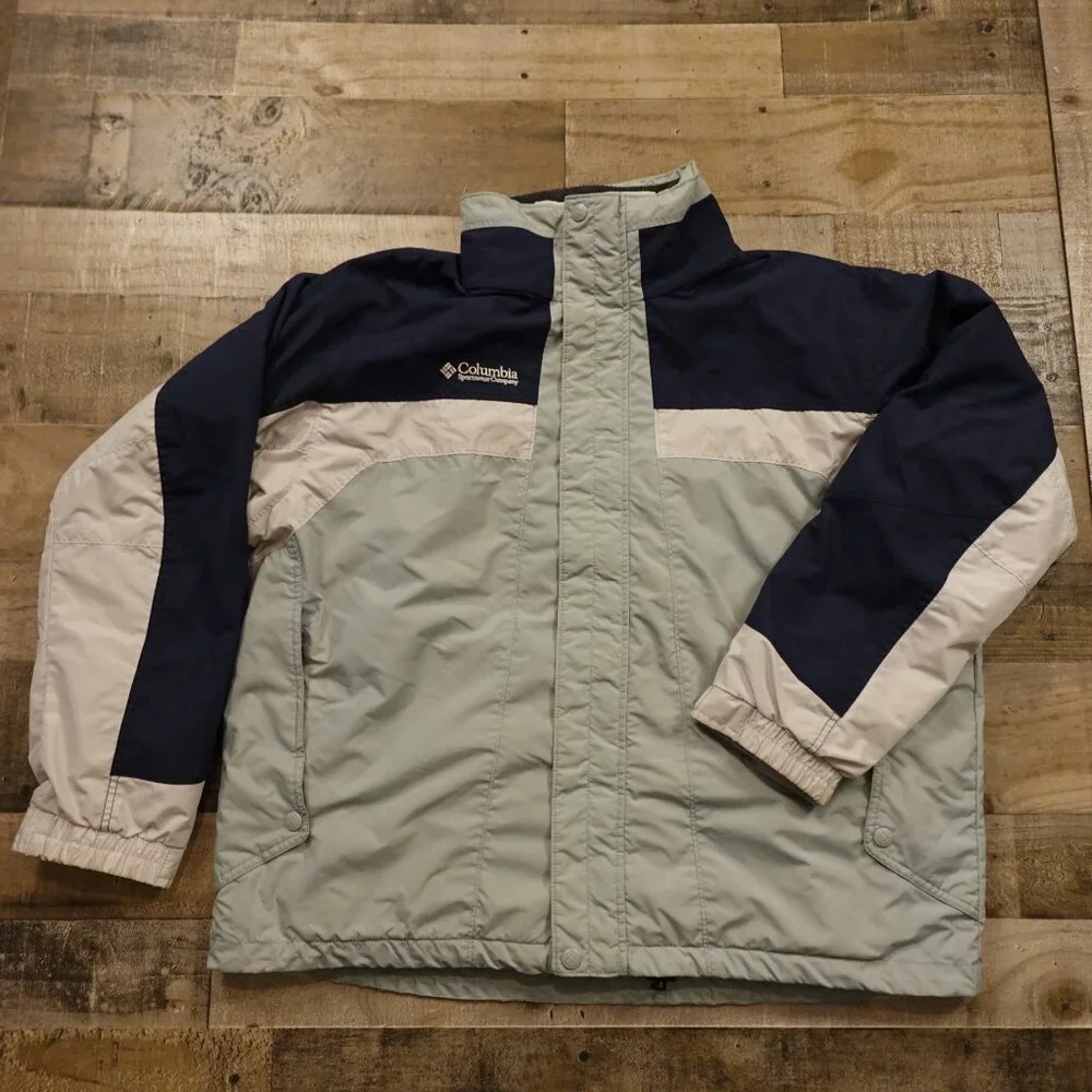 Columbia Interchange 3-in-1 Jacket Men’s XL Gray Navy‎ Convertible Fleece Liner